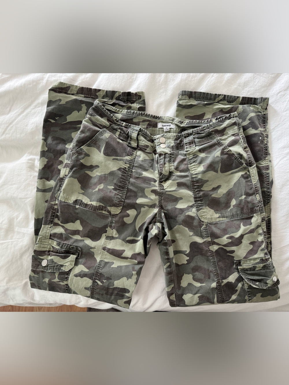 Vintage Garage Bootcut Cotton Camo Cargo